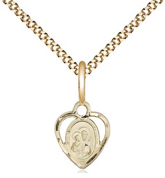 [5410GF/18G] 14kt Gold Filled Our Lady of Perpetual Health Pendant on a 18 inch Gold Plate Light Curb chain