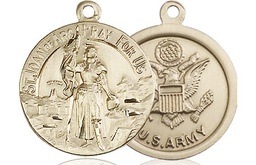 [0193KT2] 14kt Gold Saint Joan of Arc Army Medal