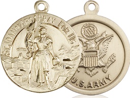 [0193KT2] 14kt Gold Saint Joan of Arc Army Medal
