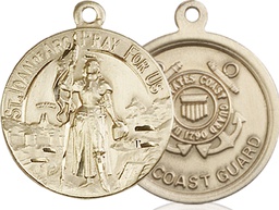 [0193KT3] 14kt Gold Saint Joan of Arc Coast Guard Medal