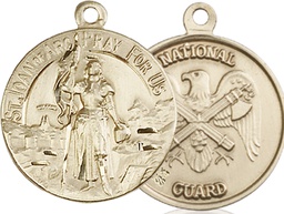 [0193KT5] 14kt Gold Saint Joan of Arc National Guard Medal