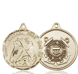 [0201KT3] 14kt Gold Saint Michael Coast Guard Medal