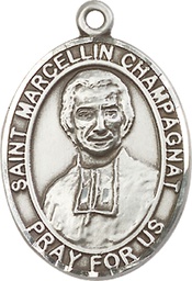 [7131SS] Sterling Silver Saint Marcellin Champagnat Medal