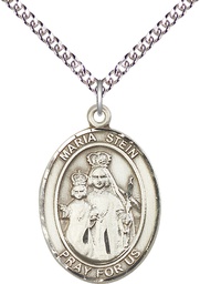 [7133SS/24SS] Sterling Silver Maria Stein Pendant on a 24 inch Sterling Silver Heavy Curb chain