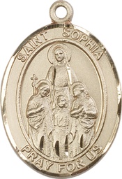 [7136GF] 14kt Gold Filled Saint Sophia Medal