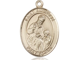 [7137GF] 14kt Gold Filled Saint Ambrose Medal