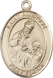 [7137GF] 14kt Gold Filled Saint Ambrose Medal