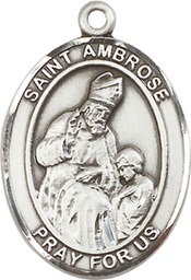 [7137SS] Sterling Silver Saint Ambrose Medal