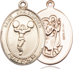 [7140GF] 14kt Gold Filled Saint Christopher Cheerleading Medal