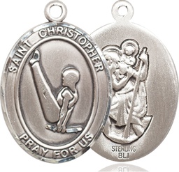 [7142SS] Sterling Silver Saint Christopher Gymnastics Medal