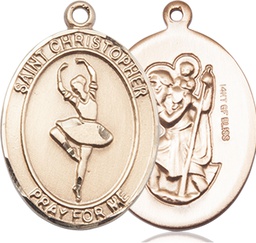 [7143GF] 14kt Gold Filled Saint Christopher Dance Medal