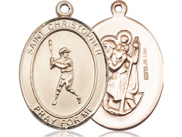 [7150GF] 14kt Gold Filled Saint Christopher Baseball Medal