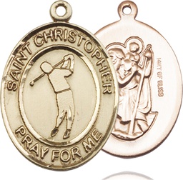 [7152GF] 14kt Gold Filled Saint Christopher Golf Medal