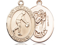 [7153GF] 14kt Gold Filled Saint Christopher Basketball Medal