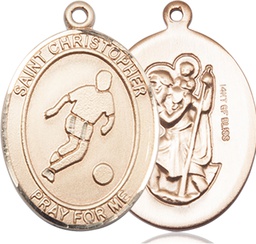 [7154GF] 14kt Gold Filled Saint Christopher Soccer Medal