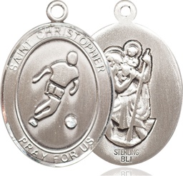 [7154SS] Sterling Silver Saint Christopher Soccer Medal