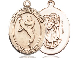 [7158GF] 14kt Gold Filled Saint Christopher Martial Arts Medal