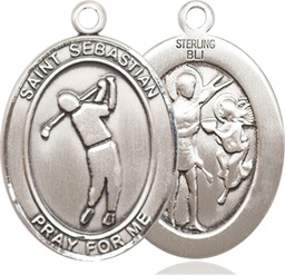 [7162SS] Sterling Silver Saint Sebastian Golf Medal