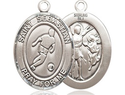 [7164SS] Sterling Silver Saint Sebastian Soccer Medal