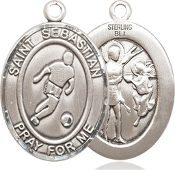 [7164SS] Sterling Silver Saint Sebastian Soccer Medal