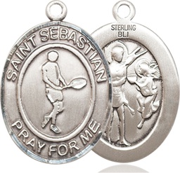 [7166SS] Sterling Silver Saint Sebastian Tennis Medal