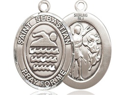 [7167SS] Sterling Silver Saint Sebastian Swimming Medal
