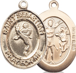 [7168GF] 14kt Gold Filled Saint Sebastian Martial Arts Medal