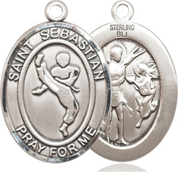 [7168SS] Sterling Silver Saint Sebastian Martial Arts Medal