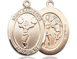 [7170KT] 14kt Gold Saint Sebastian Cheerleading Medal