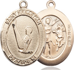 [7172GF] 14kt Gold Filled Saint Sebastian Gymnastics Medal