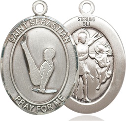 [7172SS] Sterling Silver Saint Sebastian Gymnastics Medal