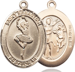 [7173GF] 14kt Gold Filled Saint Sebastian Dance Medal