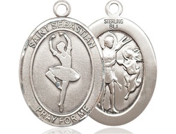[7173SS] Sterling Silver Saint Sebastian Dance Medal
