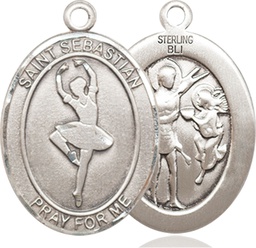 [7173SS] Sterling Silver Saint Sebastian Dance Medal