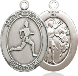 [7176SS] Sterling Silver Saint Sebastian Track and Field Medal