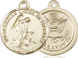 [0341KT2] 14kt Gold Guardian Angel Army Medal