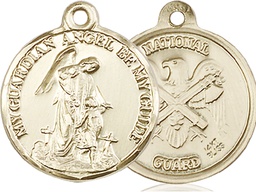 [0341KT5] 14kt Gold Guardain Angel National Guard Medal