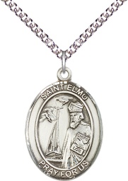 [7031SS/24SS] Sterling Silver Saint Elmo Pendant on a 24 inch Sterling Silver Heavy Curb chain