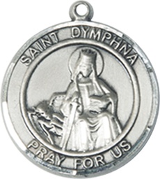 [7032RDSS] Sterling Silver Saint Dymphna Medal