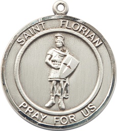 [7034RDSS] Sterling Silver Saint Florian Medal