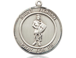 [7034RDSS] Sterling Silver Saint Florian Medal