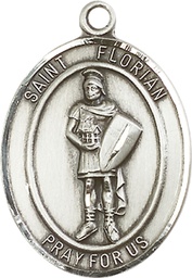 [7034SS] Sterling Silver Saint Florian Medal