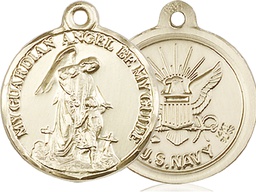 [0341KT6] 14kt Gold Guardian Angel Navy Medal