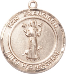 [7036RDSPGF] 14kt Gold Filled San Francis of Assisi Medal