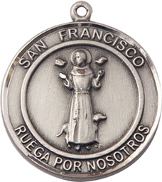 [7036RDSPSS] Sterling Silver San Francis of Assisi Medal