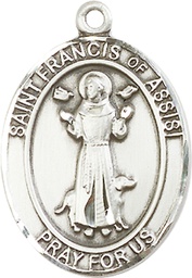 [7036SS] Sterling Silver Saint Francis of Assisi Medal