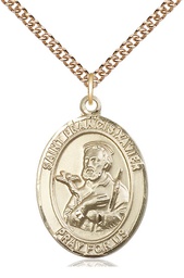 [7037GF/24GF] 14kt Gold Filled Saint Francis Xavier Pendant on a 24 inch Gold Filled Heavy Curb chain