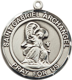 [7039RDSS] Sterling Silver Saint Gabriel the Archangel Medal