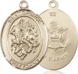 [7040GF2] 14kt Gold Filled Saint George Army Medal