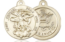 [0342KT2] 14kt Gold Saint Michael Army Medal